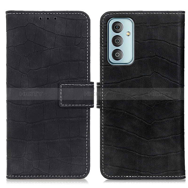 Leather Case Stands Flip Cover Holder N08P for Samsung Galaxy F13 4G Black