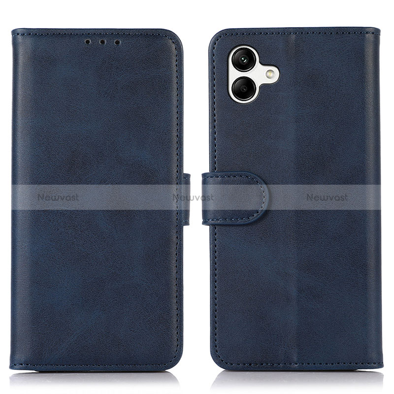 Leather Case Stands Flip Cover Holder N08P for Samsung Galaxy M04 Blue