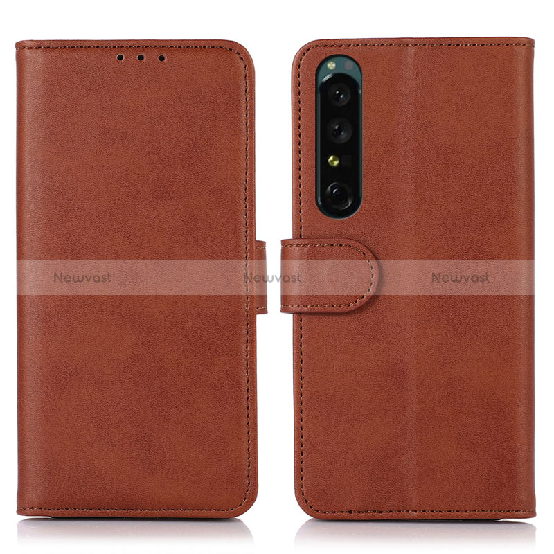 Leather Case Stands Flip Cover Holder N08P for Sony Xperia 1 IV