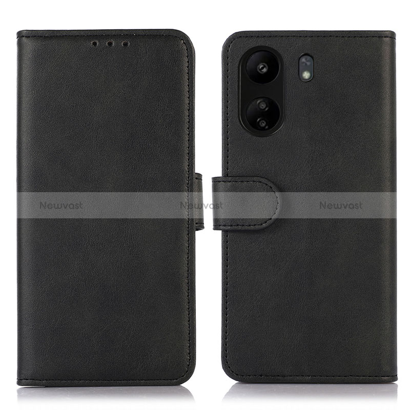 Leather Case Stands Flip Cover Holder N08P for Xiaomi Redmi 13C Black