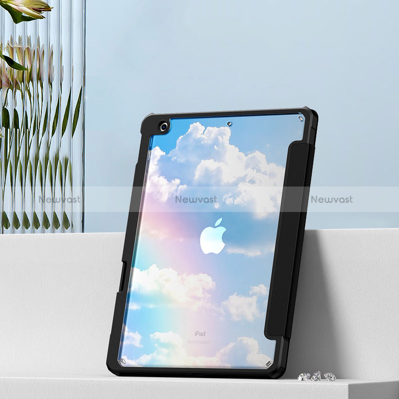 Leather Case Stands Flip Cover Holder P01 for Apple iPad 10.2 (2019) Black