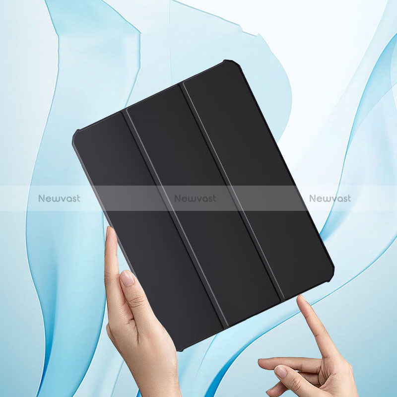 Leather Case Stands Flip Cover Holder P01 for Apple iPad Air 5 10.9 (2022) Black