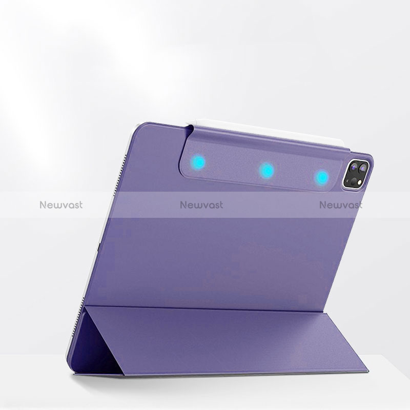 Leather Case Stands Flip Cover Holder P02 for Apple iPad Pro 11 (2021) Lavender Gray