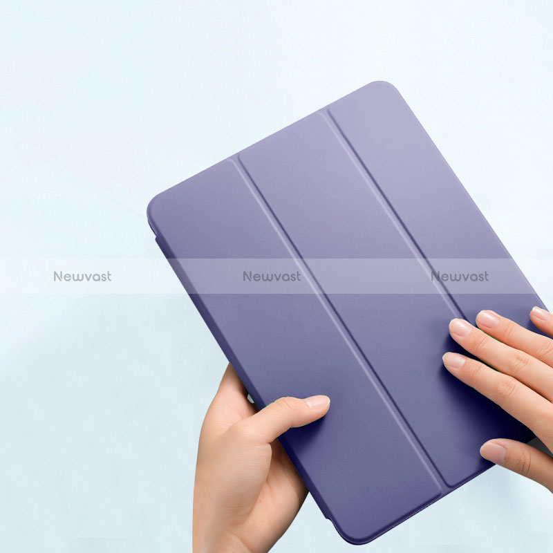 Leather Case Stands Flip Cover Holder P02 for Apple iPad Pro 11 (2022) Lavender Gray