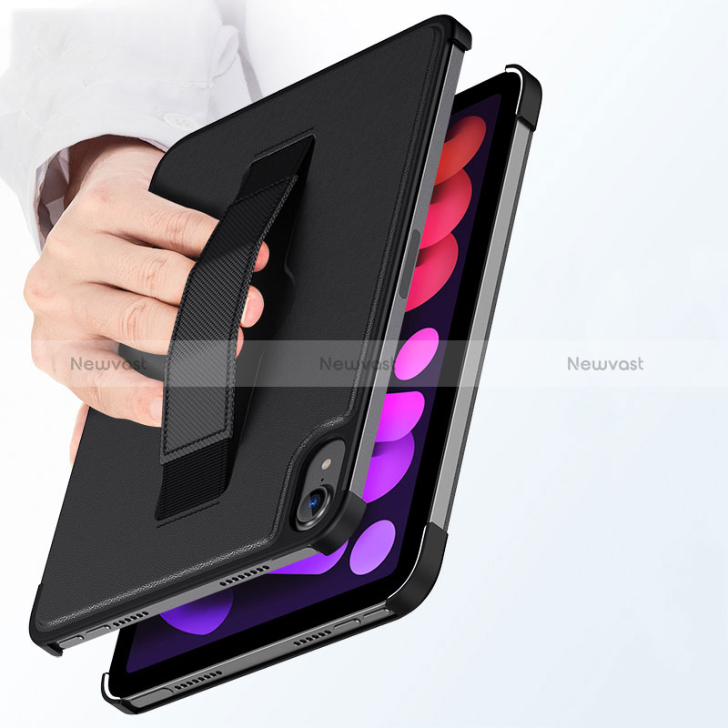 Leather Case Stands Flip Cover Holder P06 for Apple iPad Mini 6 Black