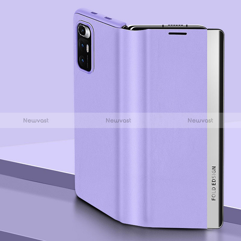 Leather Case Stands Flip Cover Holder Q01H for Xiaomi Mix Fold 5G Purple