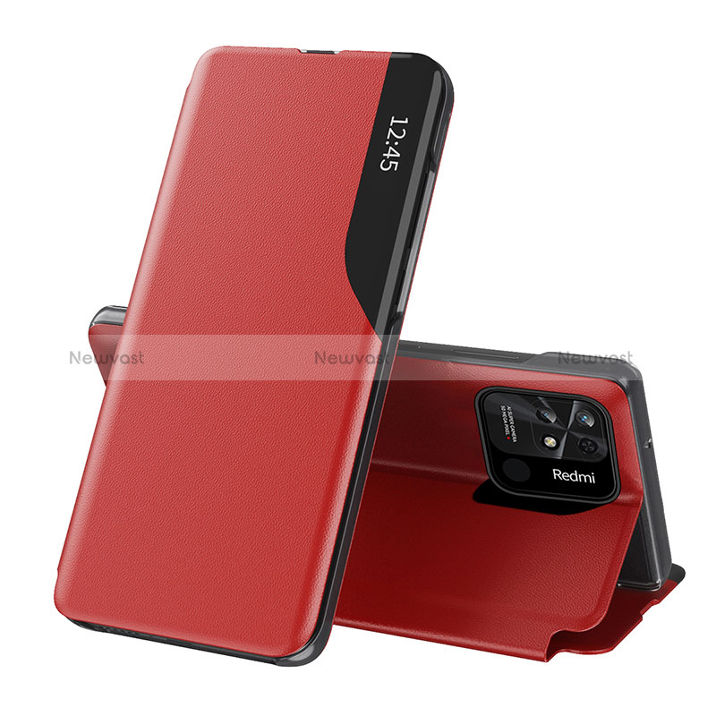 Leather Case Stands Flip Cover Holder Q02H for Xiaomi Redmi 10 India