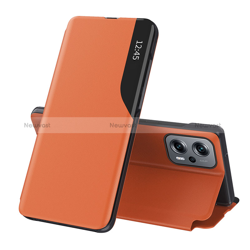 Leather Case Stands Flip Cover Holder Q02H for Xiaomi Redmi Note 12T Pro 5G