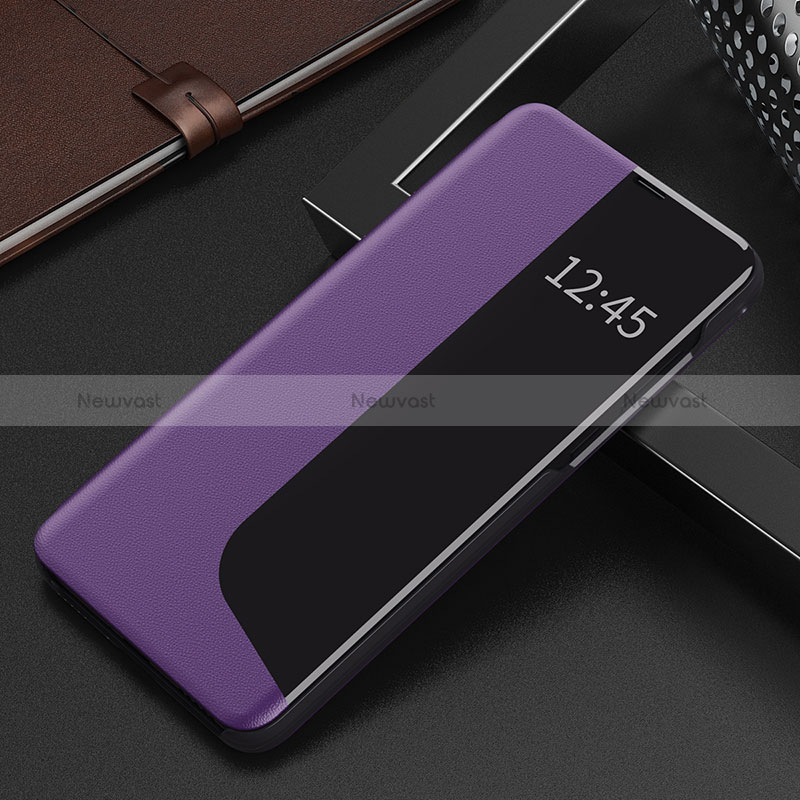 Leather Case Stands Flip Cover Holder QH1 for Huawei Mate 60 Pro+ Plus Purple