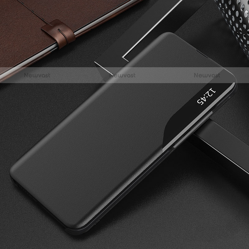 Leather Case Stands Flip Cover Holder QH1 for Xiaomi Redmi 13C Black