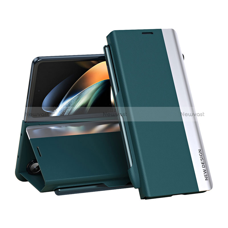 Leather Case Stands Flip Cover Holder QH2 for Samsung Galaxy Z Fold5 5G