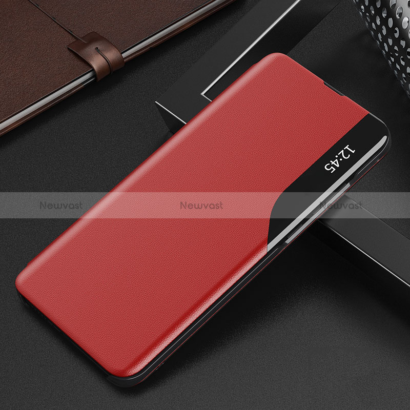 Leather Case Stands Flip Cover Holder QH3 for Huawei Honor Magic6 Lite 5G Red