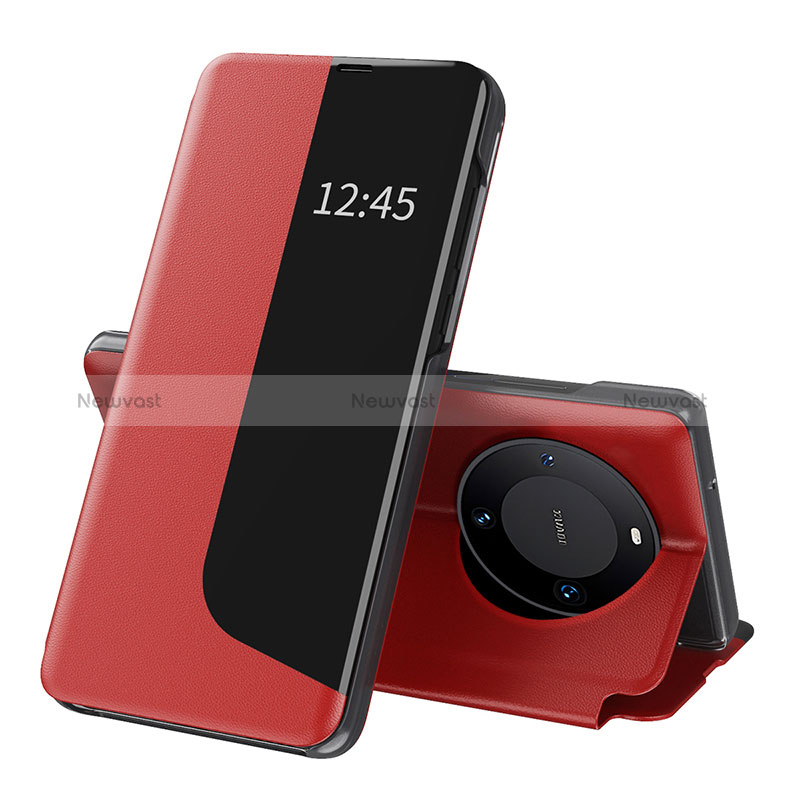 Leather Case Stands Flip Cover Holder QH3 for Huawei Mate 60 Pro+ Plus Red