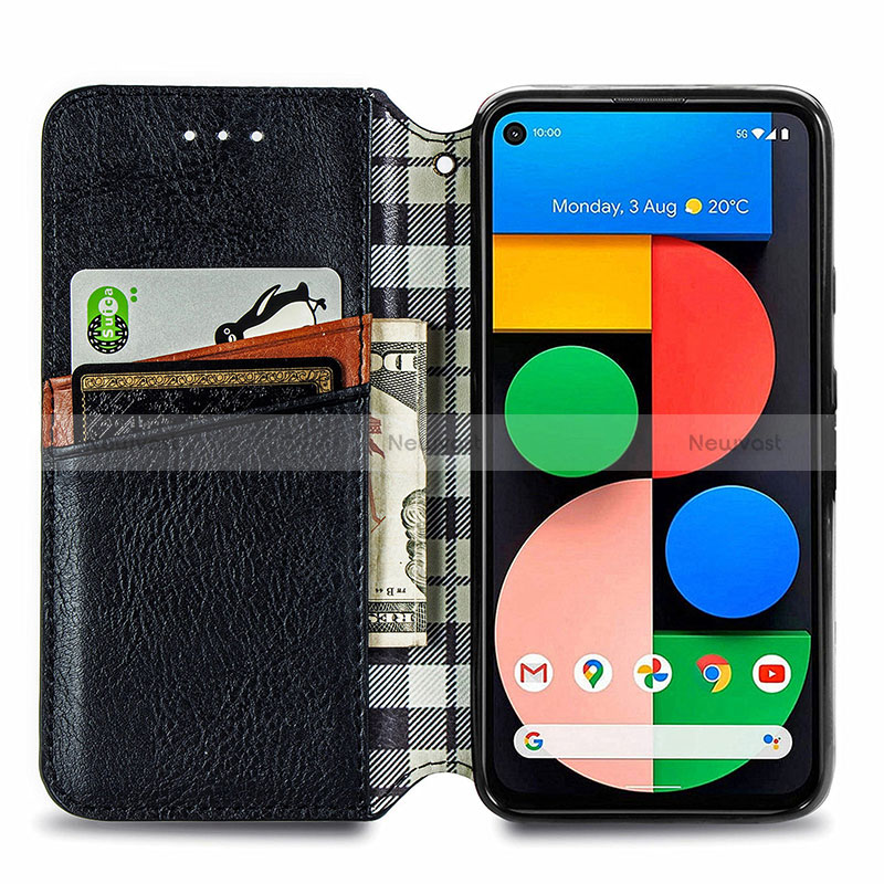 Leather Case Stands Flip Cover Holder S01D for Google Pixel 5a 5G