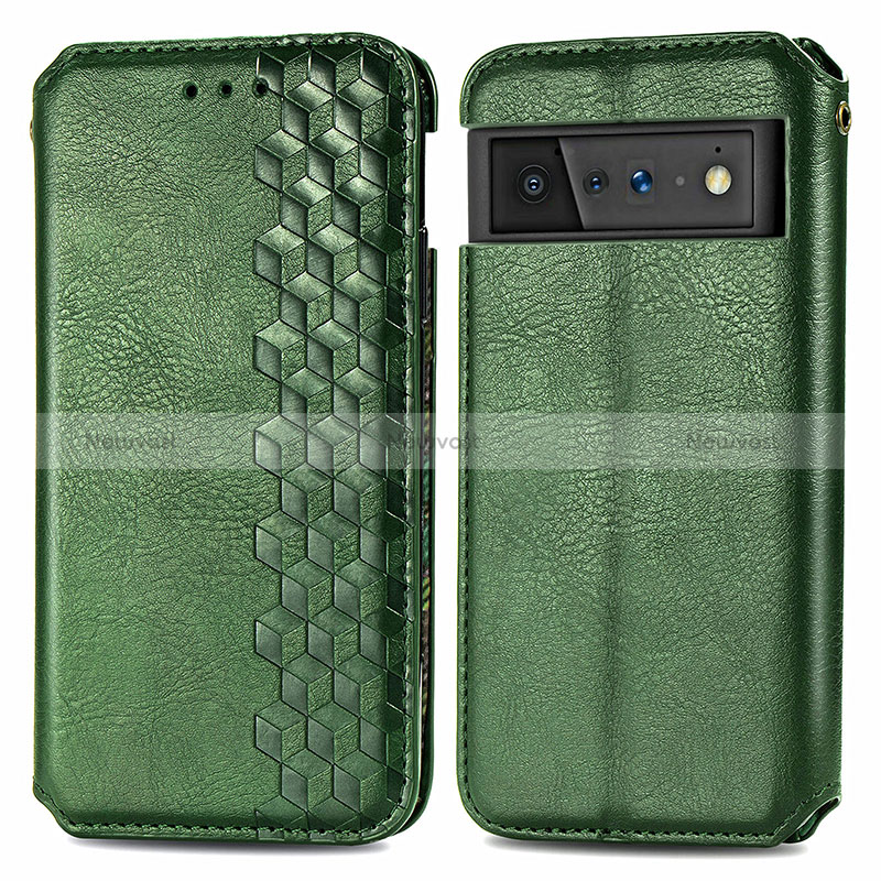 Leather Case Stands Flip Cover Holder S01D for Google Pixel 6 Pro 5G