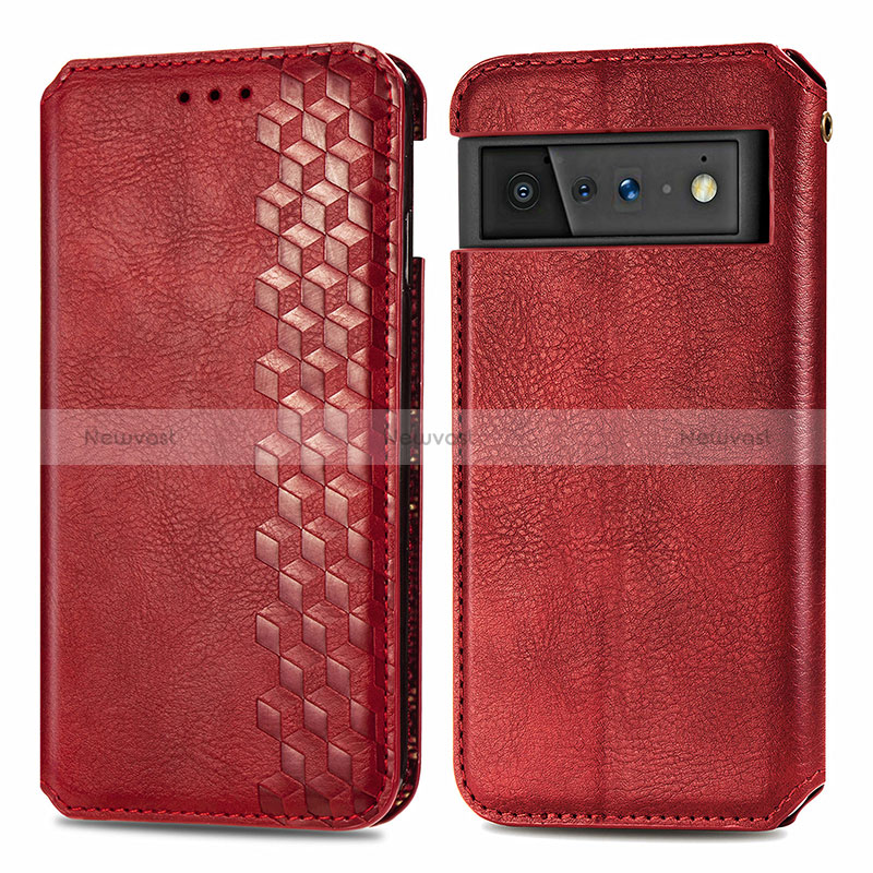 Leather Case Stands Flip Cover Holder S01D for Google Pixel 6 Pro 5G