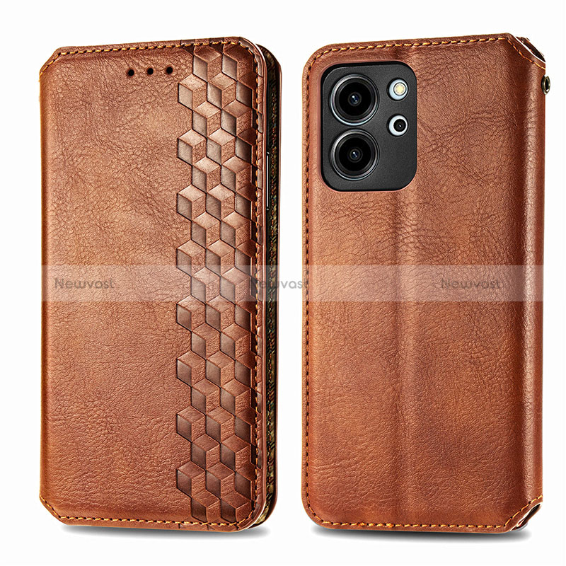 Leather Case Stands Flip Cover Holder S01D for Huawei Honor 80 SE 5G