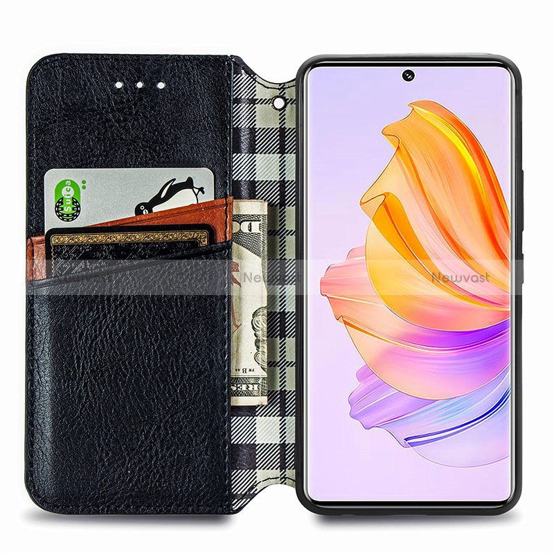 Leather Case Stands Flip Cover Holder S01D for Huawei Honor 80 SE 5G