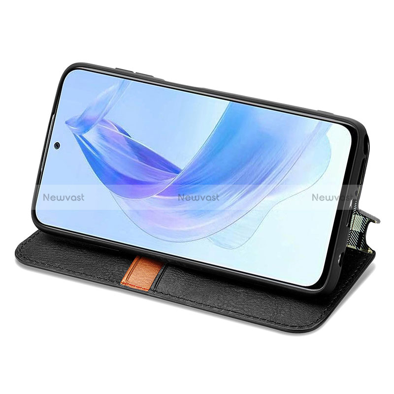 Leather Case Stands Flip Cover Holder S01D for Huawei Honor 90 Lite 5G