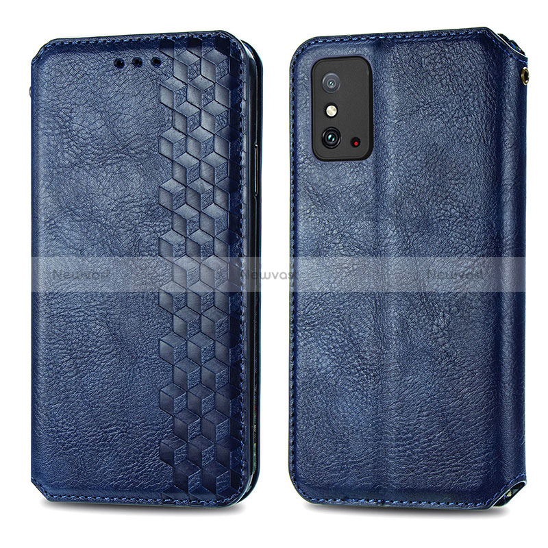 Leather Case Stands Flip Cover Holder S01D for Huawei Honor X10 Max 5G Blue