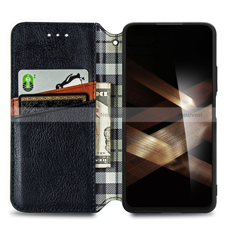 Leather Case Stands Flip Cover Holder S01D for Huawei Honor X6a