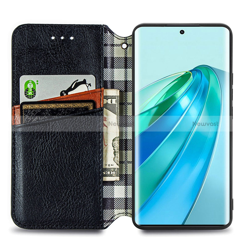 Leather Case Stands Flip Cover Holder S01D for Huawei Honor X9a 5G