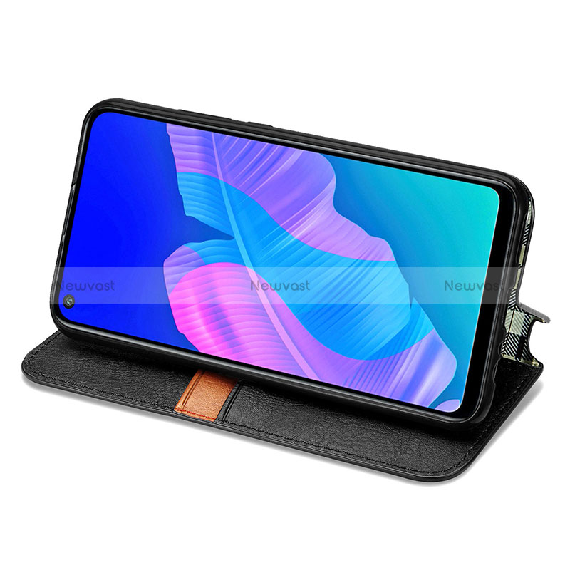 Leather Case Stands Flip Cover Holder S01D for Huawei P40 Lite E