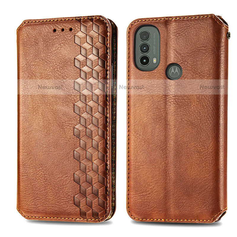 Leather Case Stands Flip Cover Holder S01D for Motorola Moto E20