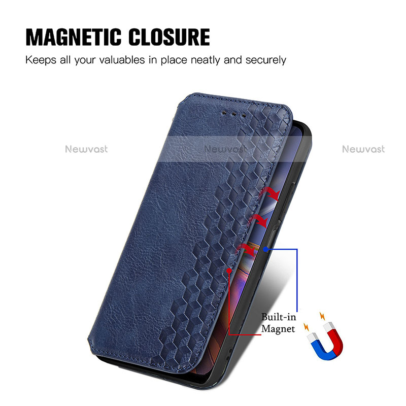 Leather Case Stands Flip Cover Holder S01D for Motorola Moto E32s