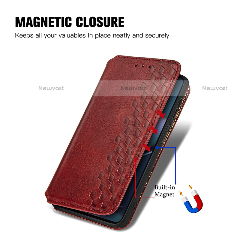 Leather Case Stands Flip Cover Holder S01D for Motorola Moto Edge 30 Pro 5G