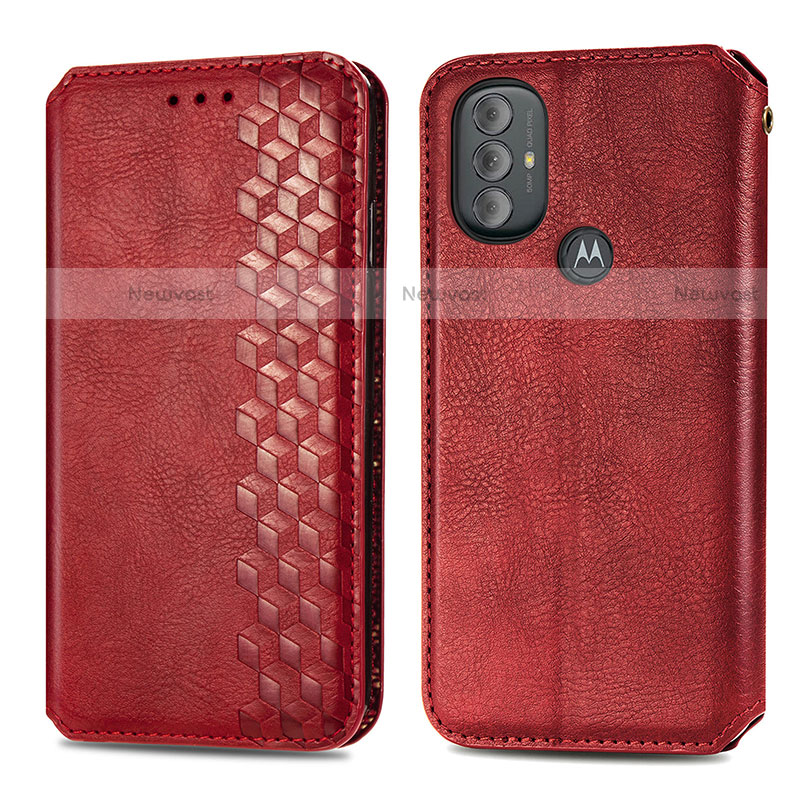 Leather Case Stands Flip Cover Holder S01D for Motorola Moto G Play (2023)