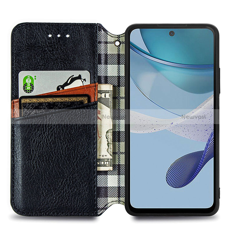 Leather Case Stands Flip Cover Holder S01D for Motorola Moto G53y 5G