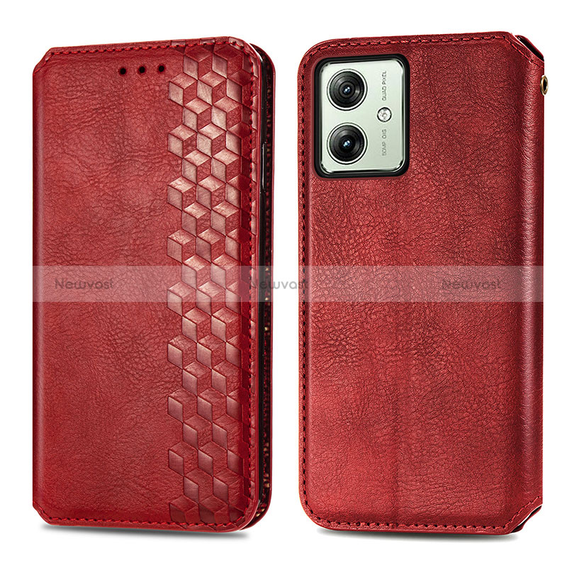 Leather Case Stands Flip Cover Holder S01D for Motorola Moto G54 5G