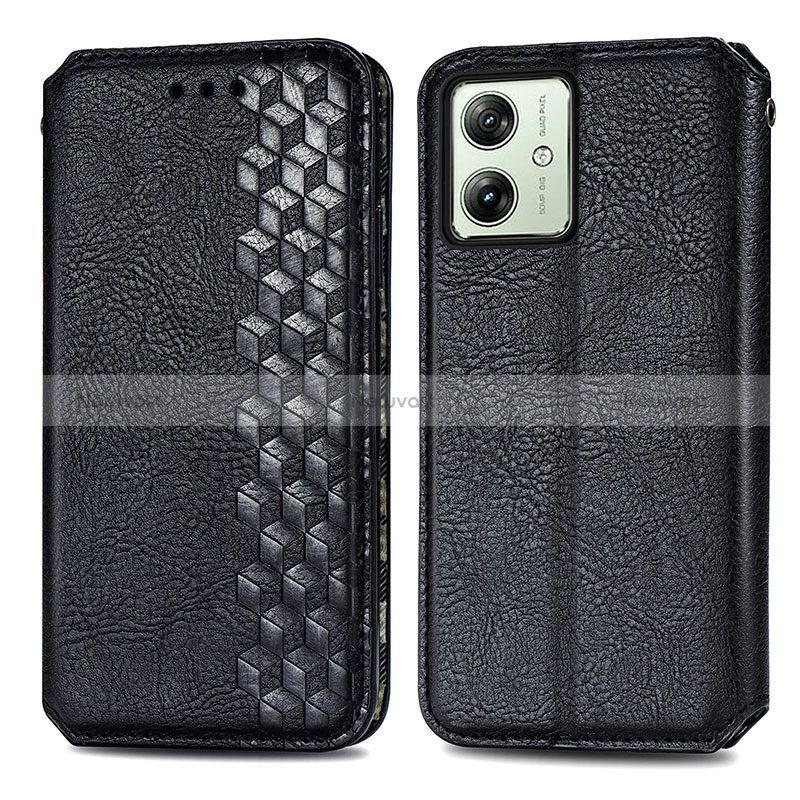 Leather Case Stands Flip Cover Holder S01D for Motorola Moto G54 5G