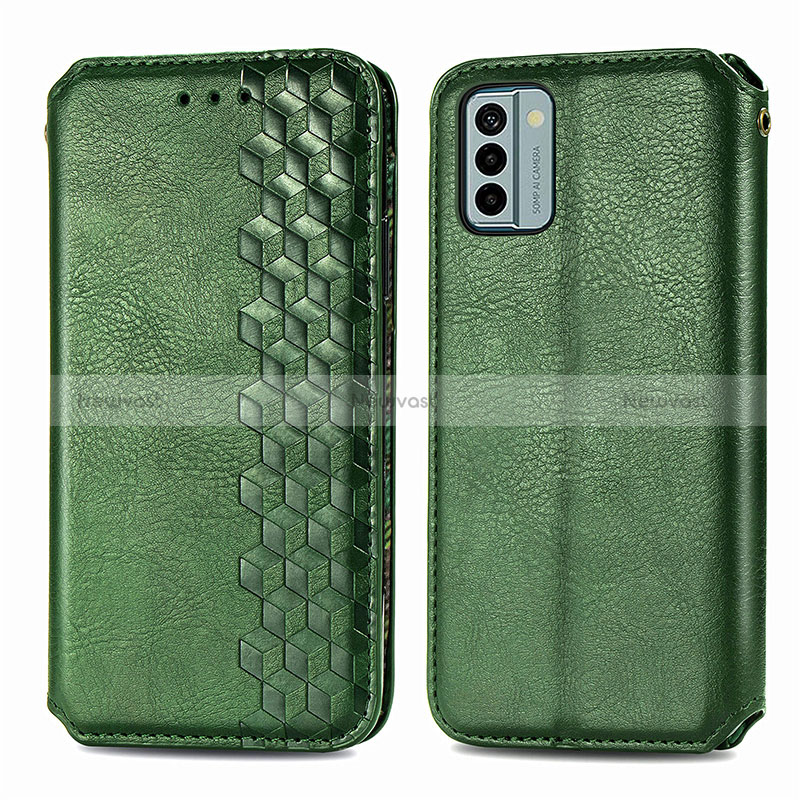 Leather Case Stands Flip Cover Holder S01D for Nokia G22 Green