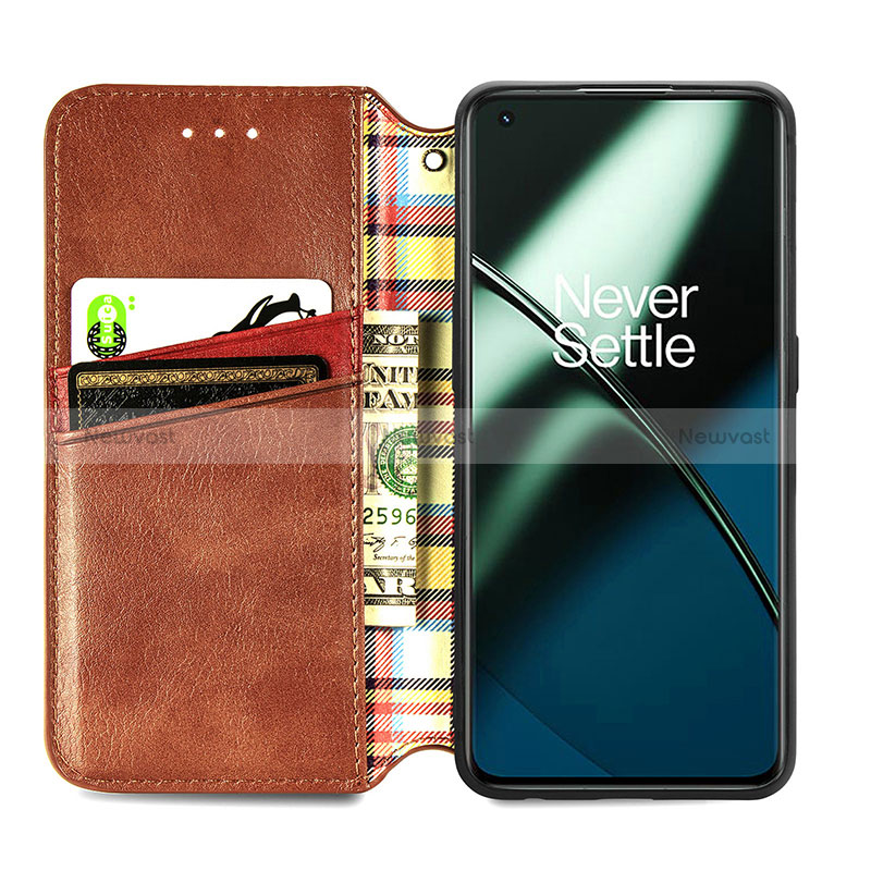 Leather Case Stands Flip Cover Holder S01D for OnePlus 11 5G