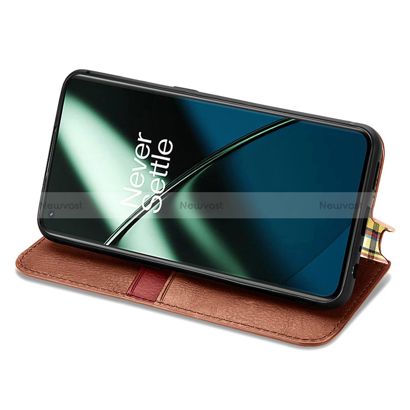 Leather Case Stands Flip Cover Holder S01D for OnePlus 11 5G