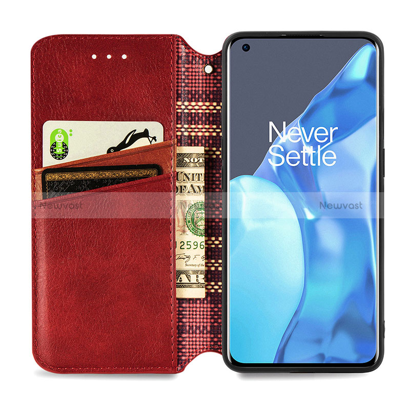 Leather Case Stands Flip Cover Holder S01D for OnePlus 9 Pro 5G