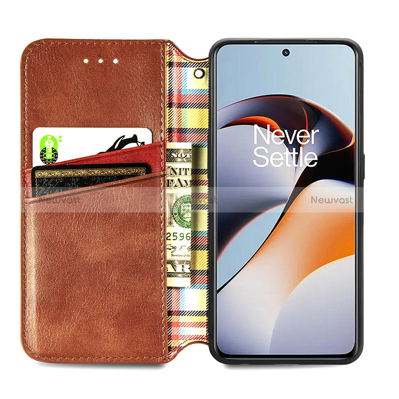 Leather Case Stands Flip Cover Holder S01D for OnePlus Ace 2 Pro 5G