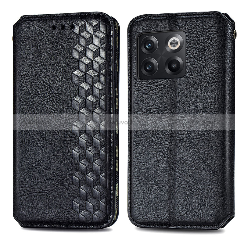 Leather Case Stands Flip Cover Holder S01D for OnePlus Ace Pro 5G Black