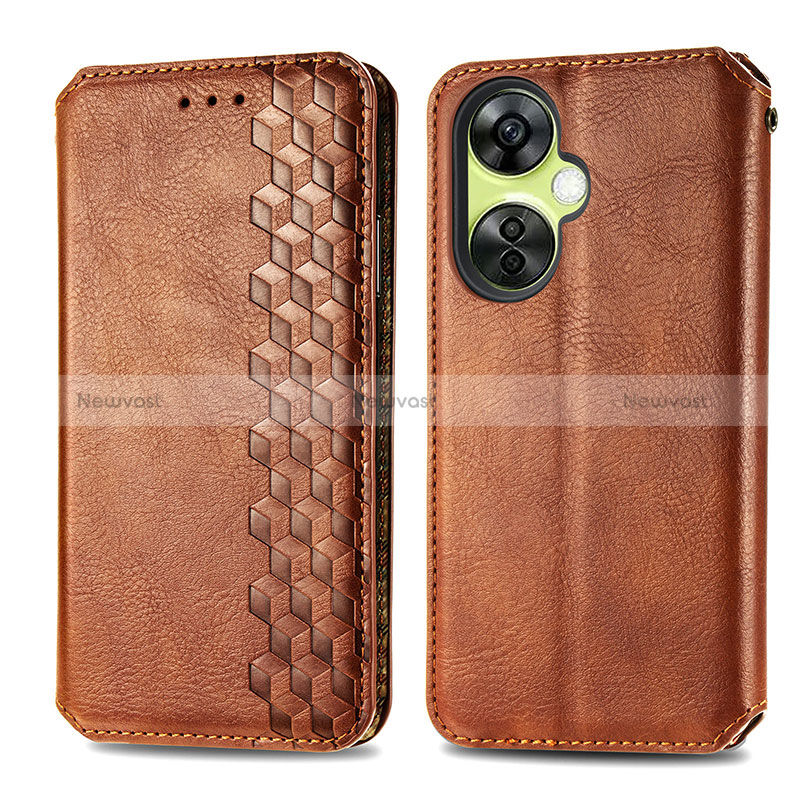 Leather Case Stands Flip Cover Holder S01D for OnePlus Nord CE 3 5G