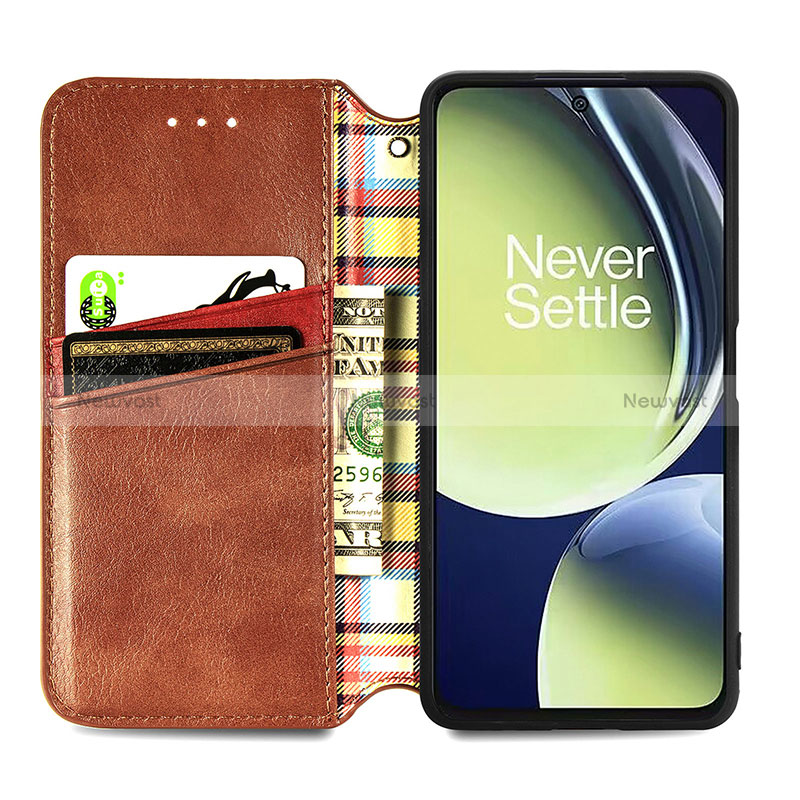 Leather Case Stands Flip Cover Holder S01D for OnePlus Nord CE 3 5G