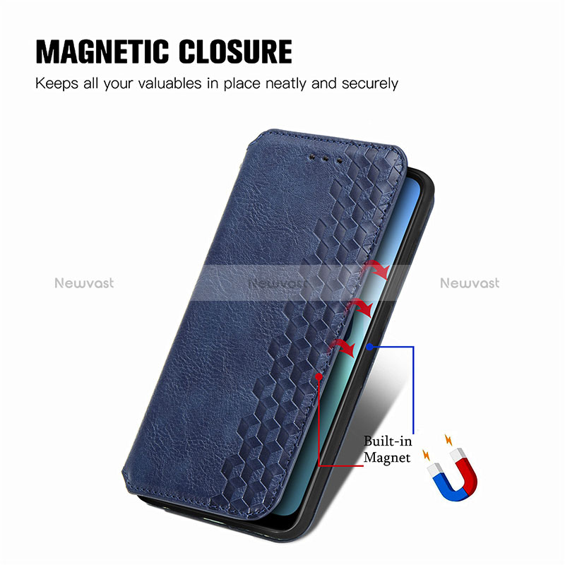 Leather Case Stands Flip Cover Holder S01D for Oppo A16e