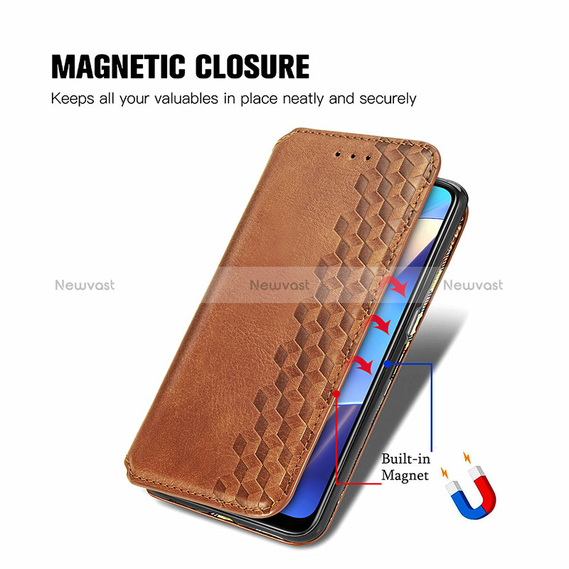 Leather Case Stands Flip Cover Holder S01D for Oppo A16s