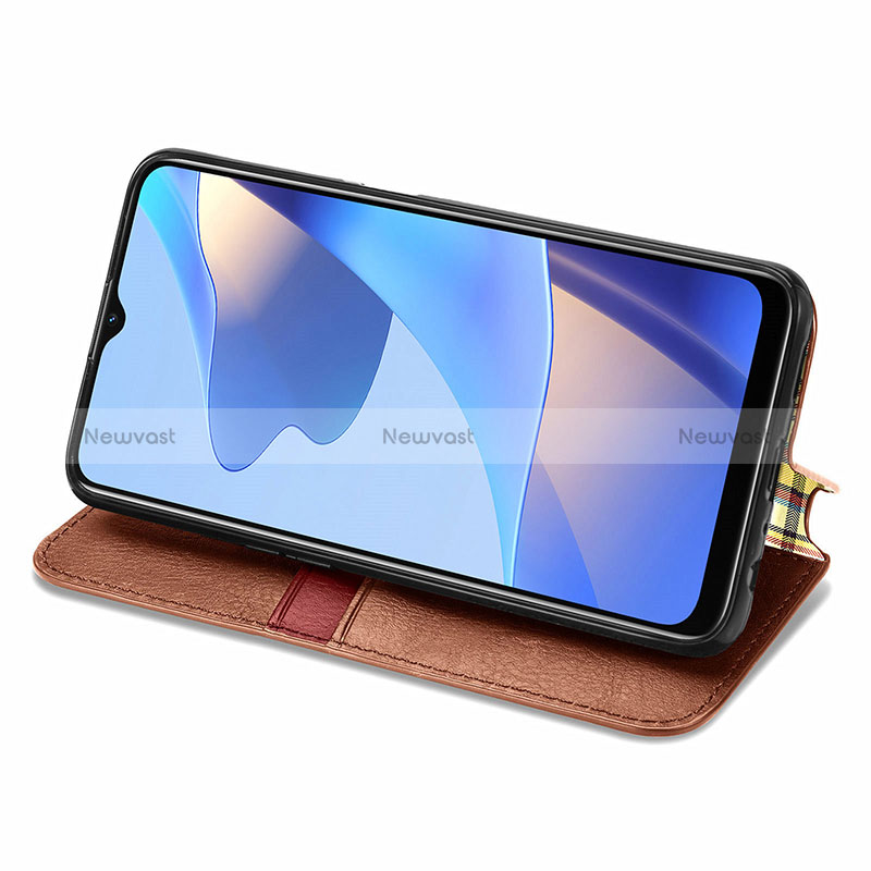 Leather Case Stands Flip Cover Holder S01D for Oppo A16s
