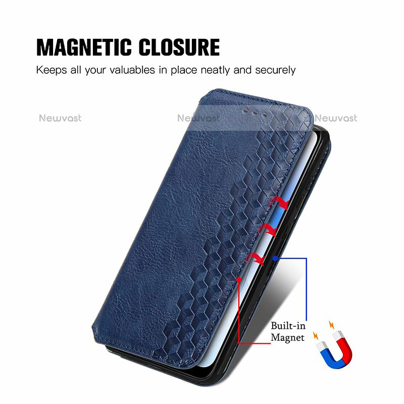 Leather Case Stands Flip Cover Holder S01D for Oppo A55 5G