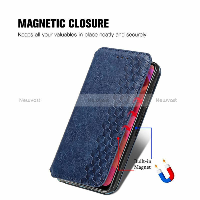 Leather Case Stands Flip Cover Holder S01D for Oppo A74 5G