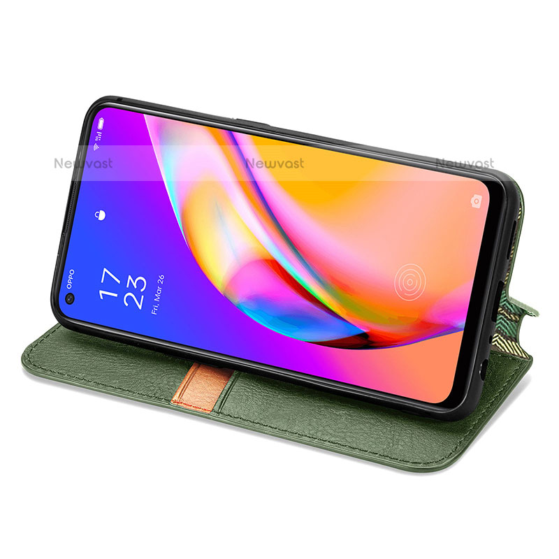 Leather Case Stands Flip Cover Holder S01D for Oppo A94 5G