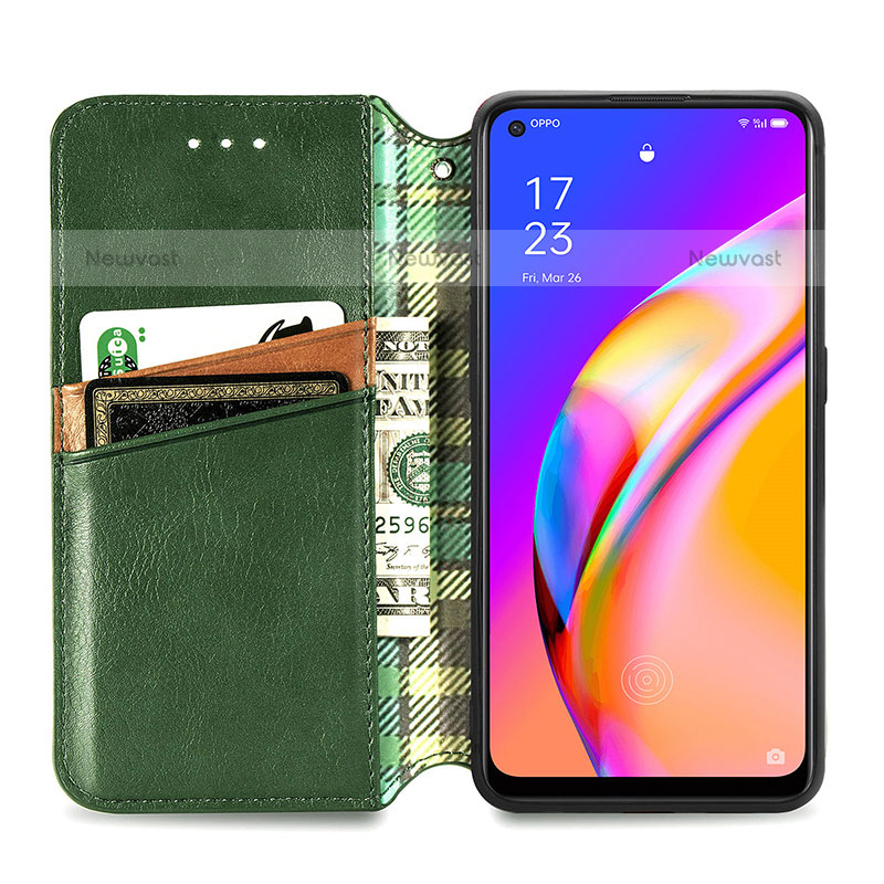 Leather Case Stands Flip Cover Holder S01D for Oppo A95 5G