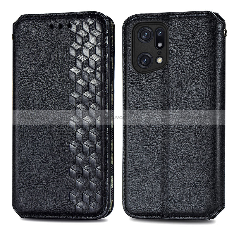 Leather Case Stands Flip Cover Holder S01D for Oppo Find X5 5G